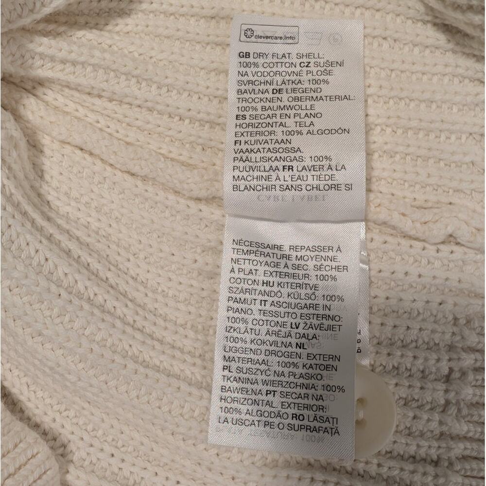 & Other Stories Short Cardigan Womens S Cream Boxy Oversized Rib Knit Button - Picture 10 of 10